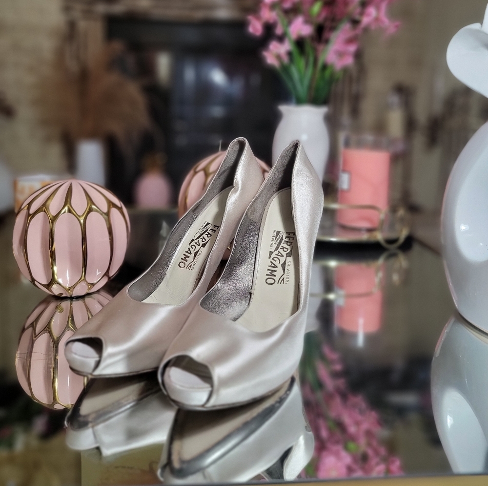 Salvatore Ferragamo open toe high heels